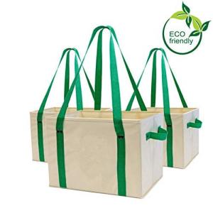 China Heavy Duty Collapsible Recycle Shopping Bags With Fold Up Reinforced Bottom on sale