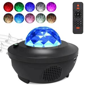 China Star Projector Galaxy LED Star Night Light Lamp Music Starry Water Wave Galaxy Projector Light Bluetooth Sound-Activated Light on sale