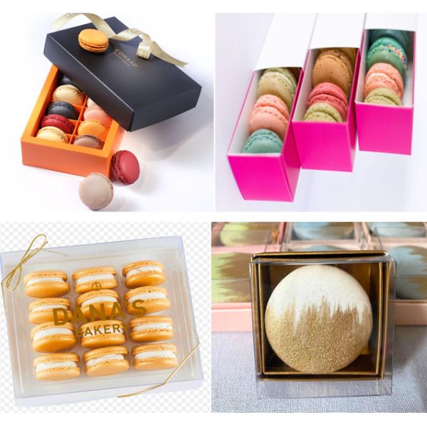 Baking Packaging plastic Macaron Box Biscuit Mung Bean Cake Candy Green Ball Packing Box Wholesale