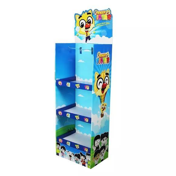 Cheap Supermarket Cardboard POS Display , Custom Shelf Display Rack For Kids Toy for sale