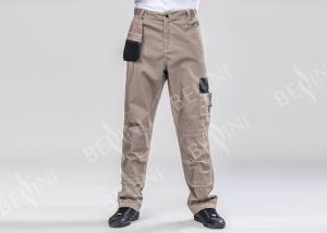 Durable Confirmtable Grey Work Trousers Double Stitching With Multi - Pocket