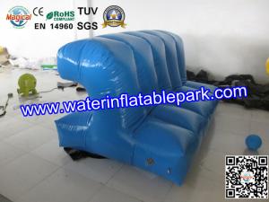 Blue Inflatable Floating Connection / Lake Floating Inflatable Water Park Game