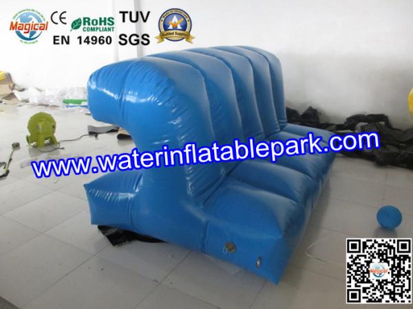 Cheap Blue Inflatable Floating Connection / Lake Floating Inflatable Water Park Game for sale
