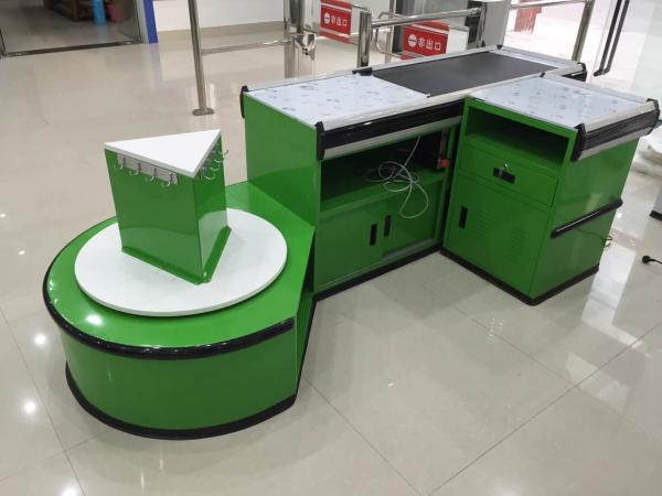 Cheap Custom Automatic Checkout Counter With Conveyor Belt for sale