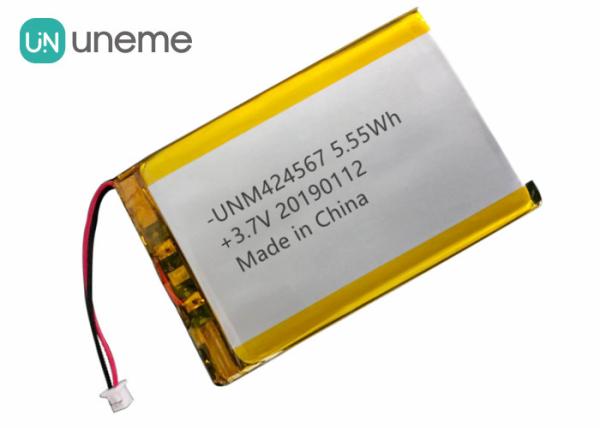 Cheap Auto -ID Smart Card Reader Rechargeable Lithium Batteries , 424567 3.7V 1500mAh Lipo Rechargeable Battery for sale