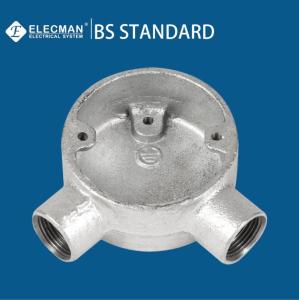 China Two Way Malleable Iron Boxes Angle Conduit Outlet Box BS4568 20mm-32mm on sale