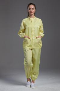 Lapel Collar Anti Static Uniform Easy Clean For Food Industrial Workshop