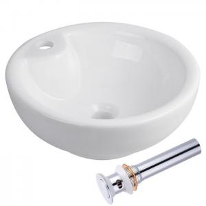 China Round Bowl Ceramic Bathroom Sink Bowls , White Porcelain Vessel Sink Home Depot on sale