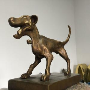 Best Small Cast Bronze Dog Sculpture Cartoon Style Brass Animal Statues wholesale