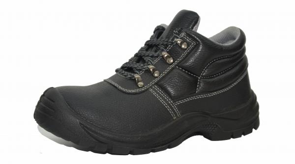 Cheap Anti - Skidding Genuine Leather Work Shoes Black Color Fit Steel Industry for sale