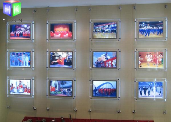 Cheap Photo Frame Crystal LED Light Box Estate Agent Window Display Units Illuminated for sale
