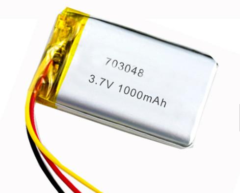 Cheap MSDS 703048 3.7v Lithium Polymer Battery 1000mah for sale