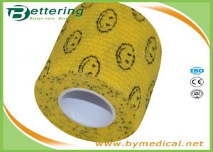 Best Flexible Medical Elastic Vet Wrap Bandage Self Adhesive With Smile Face Printing wholesale