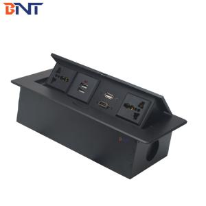 table top pop up box with double international power socket