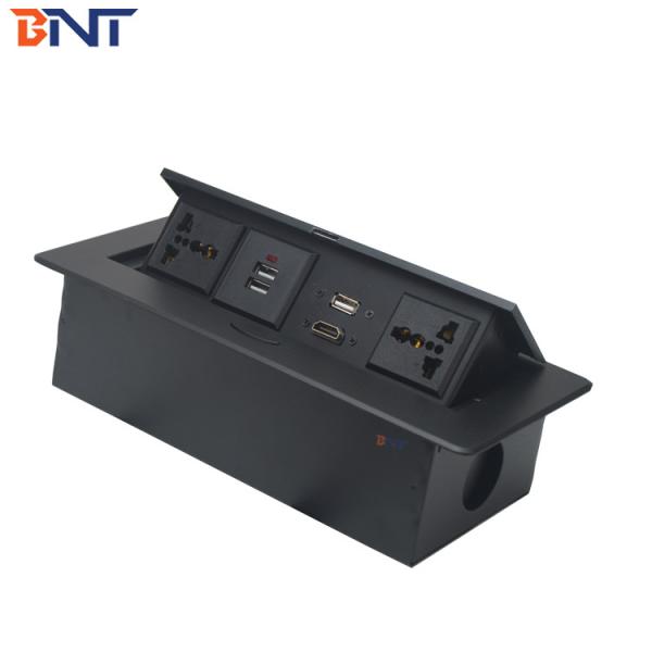 Cheap table top pop up box with double international power socket for sale