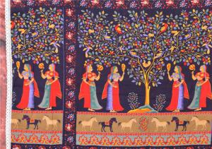 China Vintage Style Printed Table Cloth With Natural Cotton And Linen Mixed Texture Fabric on sale