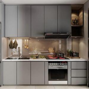 China Custom Furniture Style Cupboard Storage Unit , E0 / E1 Grade Fitted Kitchen Cabinets on sale