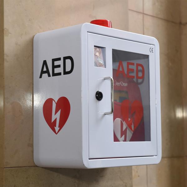 Cheap Durable Steel AED Defibrillator Cabinets Indoor Use With Curved Corner for sale