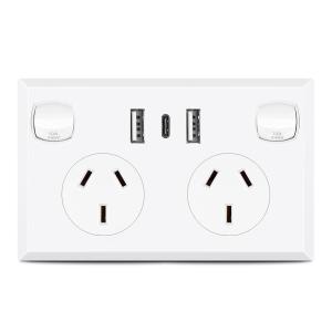Best 2 Gang 2usb+ Type C Power Point 240v Usb Electrical Wall Switch Socket wholesale