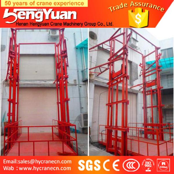 Cheap Chinese economic guide rail chain floor to upstairs cargo elevator for sale
