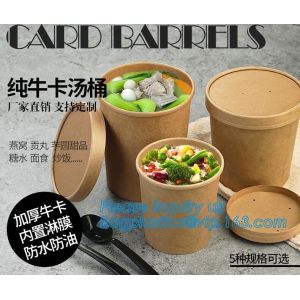 China Custom printed disposable hot soup bowls, kraft paper soup cup,16oz Custom logo printed disposable kraft paper soup cup on sale
