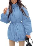 Best 100% Polyester Belted Ladies Long Puffer Coat Jackets Zipper Closure wholesale