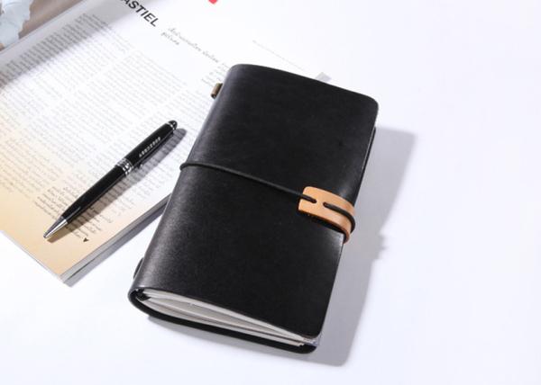 Cheap N52-L Black Leather Bound Notebook Refillable Leather Journal for sale
