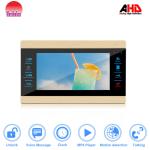 Morningtech Gold color 7inch touch button AHD video door phone intercom system