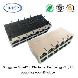 China 2x6 Magnetic RJ45 Network Port , Conector Jack RJ45 750 Mating Cycles 1000Mbps Speed on sale