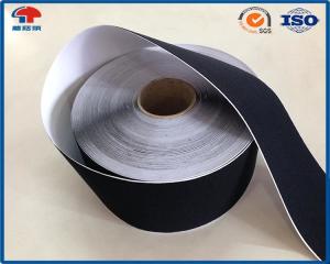 Black Soft Thin Double Sided Self Adhesive Hook And Loop Tape Roll With Glue