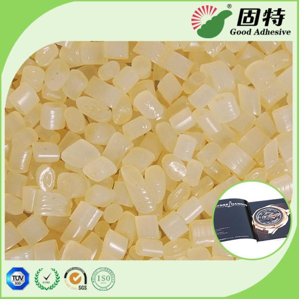 Cheap Light  Granule solid EVA resin Viscosity Resin Side Bookbinding Hot Melt Glue Yellowish Color For Coated Paper for sale
