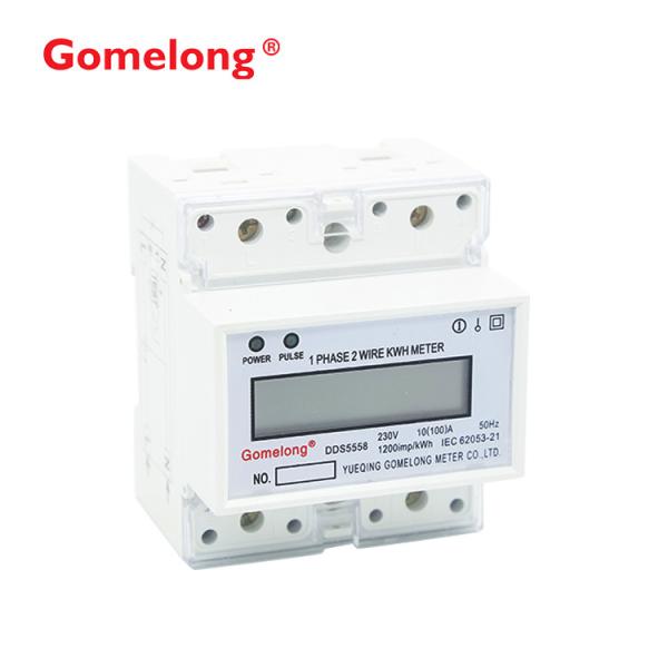 Cheap Large-Scale Integrated Circuits Single Phase Din Rail Watt Hour Meter With LCD Display for sale