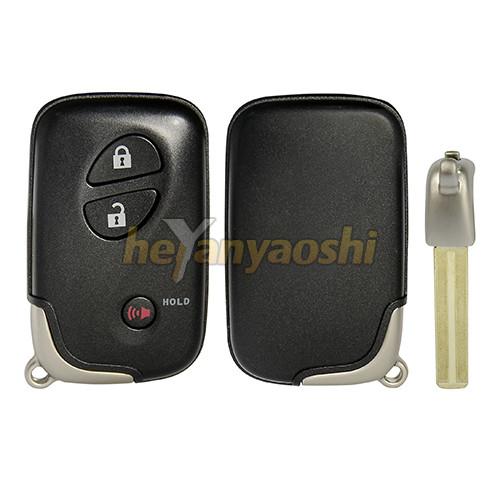 Cheap Lexus 3 Buttons Smart Key Shell with Emergency Key Insert for sale