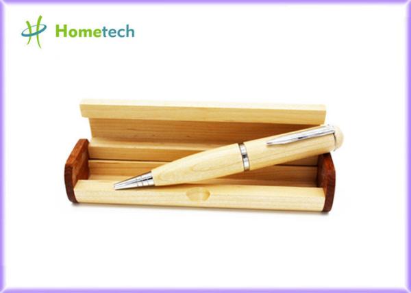 Cheap Maple Wood Pen USB Flash Drive Recorder , Laser Pointer Ball Pen Bulk USB Memory Drive for sale