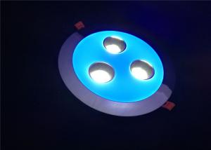 China White Blue COB Led Ceiling Light , Round Silver Aluminium 18W+18W Downlight Led COB on sale