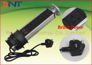 UK Standard Pop Up Counter Outlet , Vertical Pull Up Tower Socket