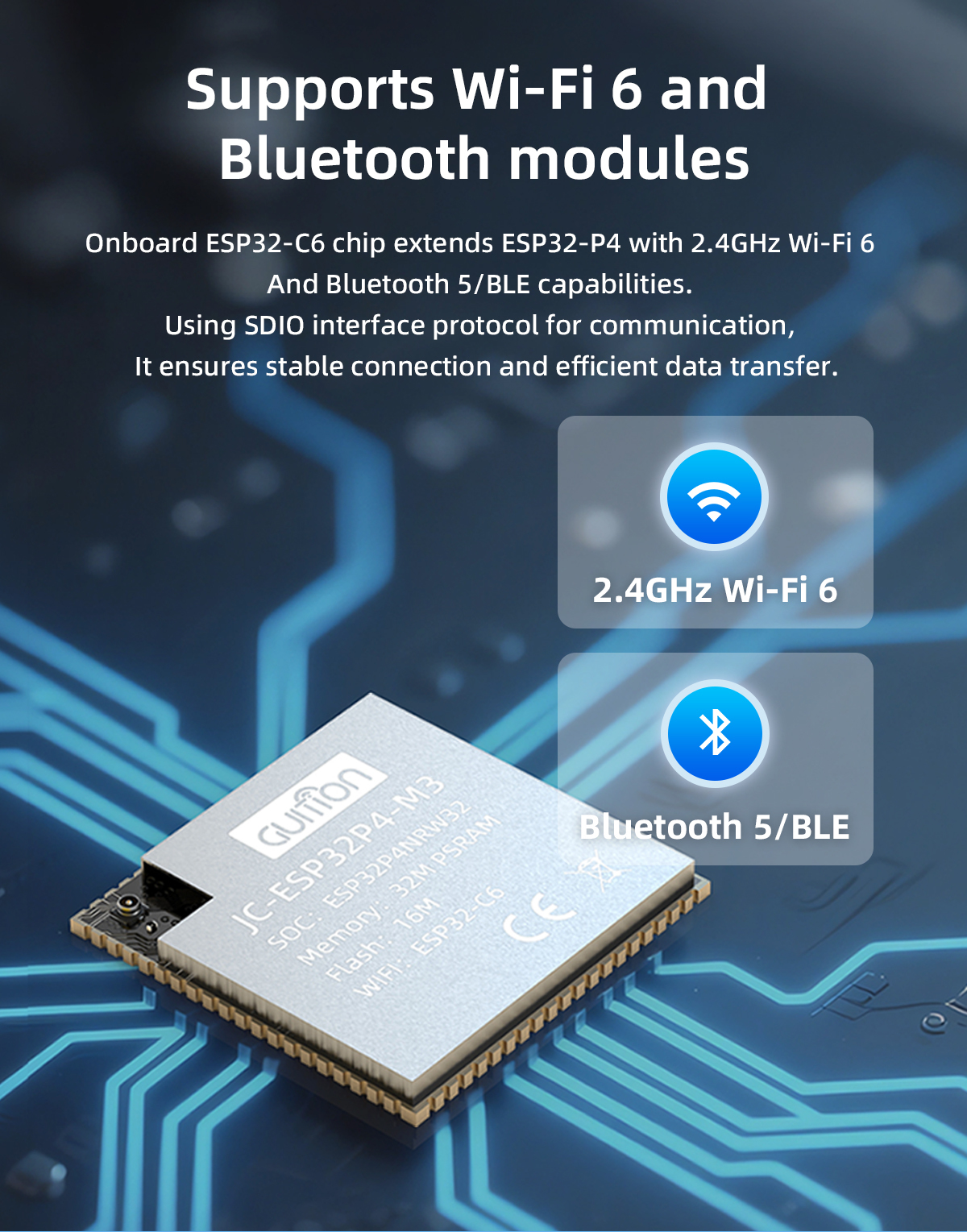 JC-ESP32P4-M3-C6 Silver Gray ESP32 Display Unit 3.3V Operating Voltage for Business Solutions