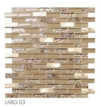 Cheap backsplash tile crystal glass mosaic LABG03 for sale