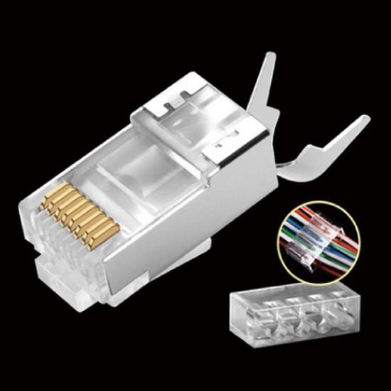 Cheap CAT7 Modular Plug Shielded Round 1.30mm Insulation OD ZC-MP7-88SR130 8P/8C for sale