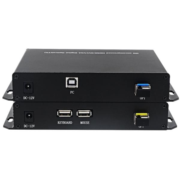Cheap uncompressed VGA KVM Fiber Extender with USB keyboard and mouse for sale