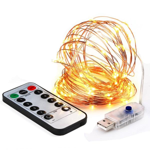 Cheap DC5V LED Copper Wire String Lights USB Plug In Remote Control for sale