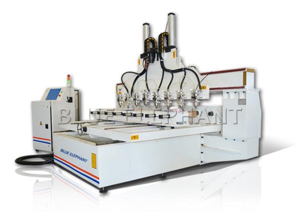 Cheap Rotary Multi - Head CNC Router 4 Axis Machining Center For Mass Process for sale