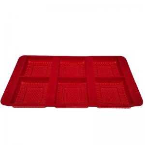 Best Red Velvet Plastic Blister Tray Six Compartments Blister Pack Tray For Snacks wholesale