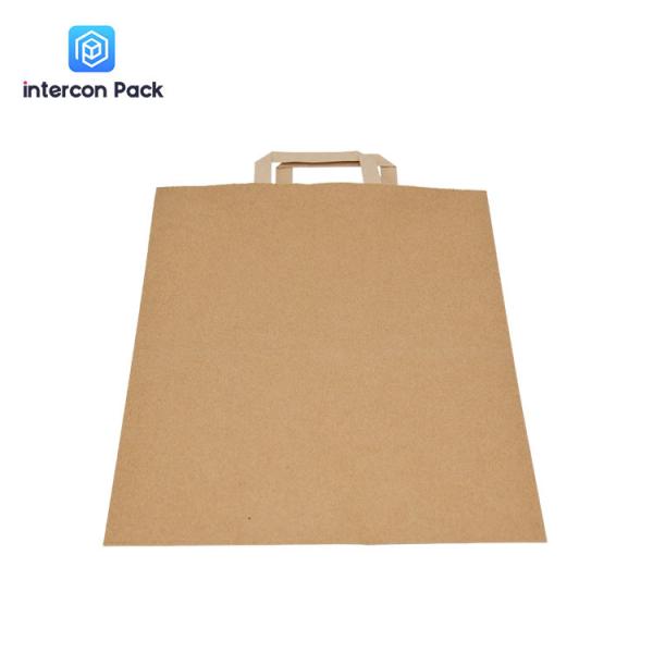 Cheap Brown Kraft Paper Shopping Bags Matt Varnish Offset Printing for sale