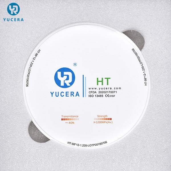 Cheap White 1150MPA 1250MPA 98x10mm Dental Zirconia Block for sale