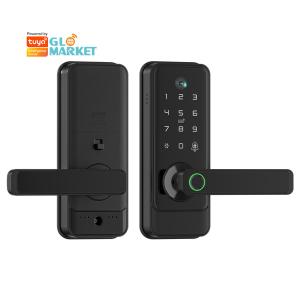 China Glomarket Tuya Wifi Keyless Deadbolt Lock Serraduras Electric Handle Front Door Lock With Keypad Smart Fingerprint Digital Lock on sale