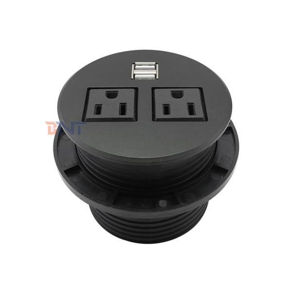 Cheap Round Socket Table Dual Usb Charging Outlet Sofa Socket With 2 Power Socket for sale