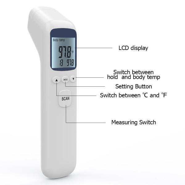 Cheap Reliabe Durable Non Contact Forehead Thermometer Stable High Precision Memory Function for sale