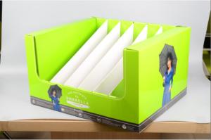 China Green Paper Corrugated Display Boxes Glossy / Matt Lamination Printing on sale