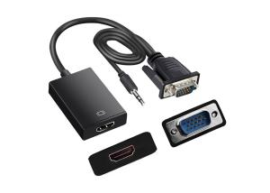 China 1080P Computer To TV 170mm VGA To HDMI Adapter Cable on sale